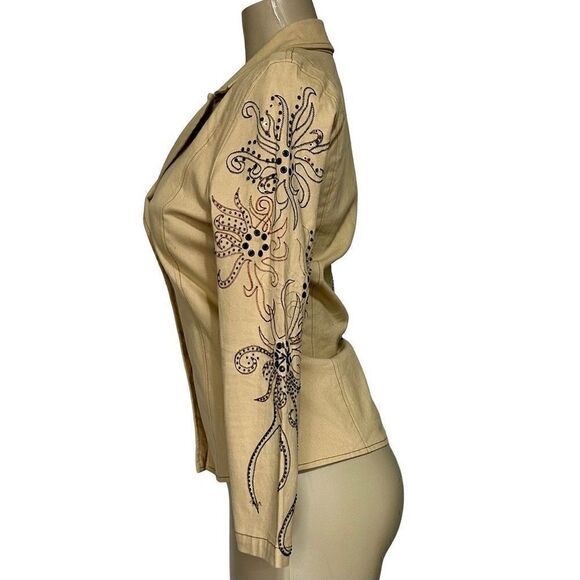 Vanity Petites Blazer Women's Size PP VTG Single Breasted Floral Lapel Notched - Picture 4 of 16